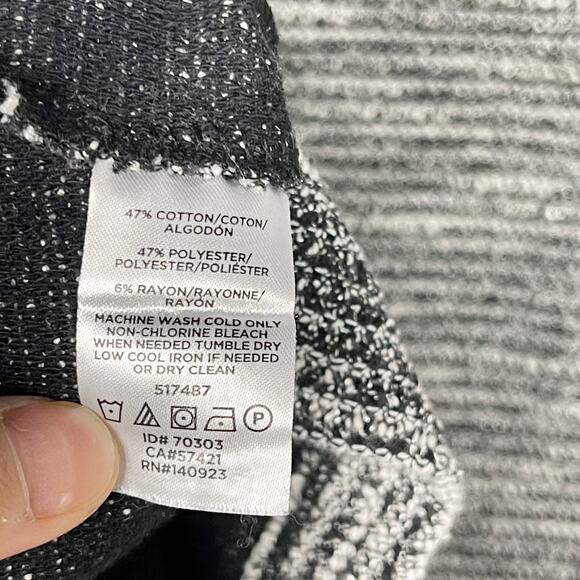 LOFT Large Petite LP Spacedye Knit Top Scoop Neck Gray Black Side Split Hem - Picture 8 of 8